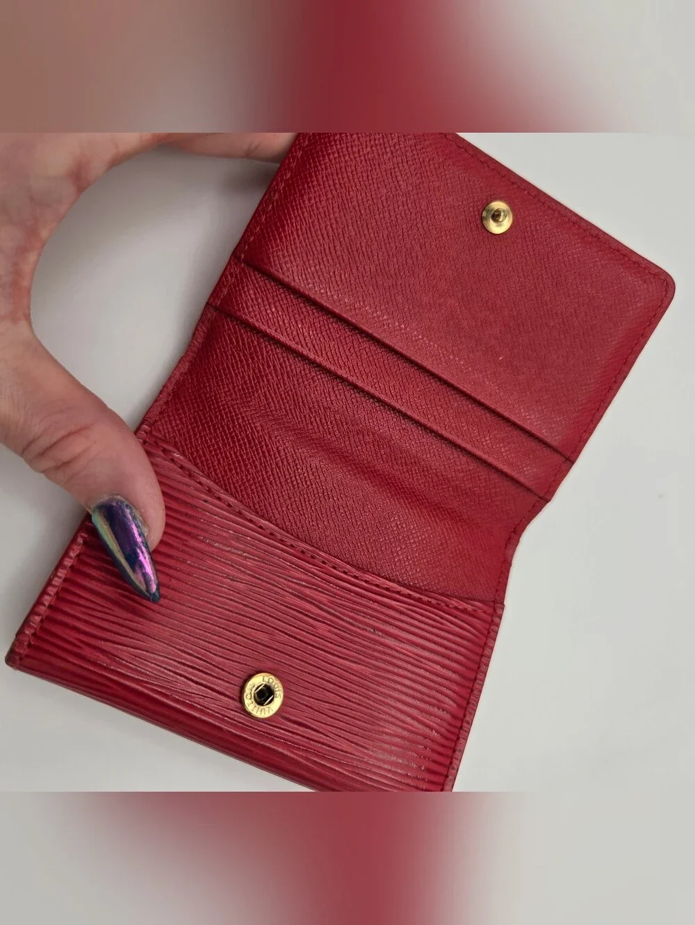 Authentic Louis Vuitton Red Epi Leather Wallet
